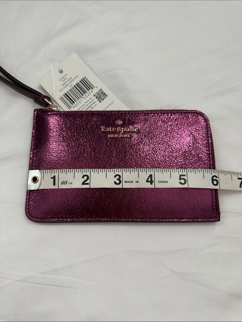 Kate Spade Lucy Small L-Zip Wristlet Dark Raspberry NWT - Picture 6 of 11